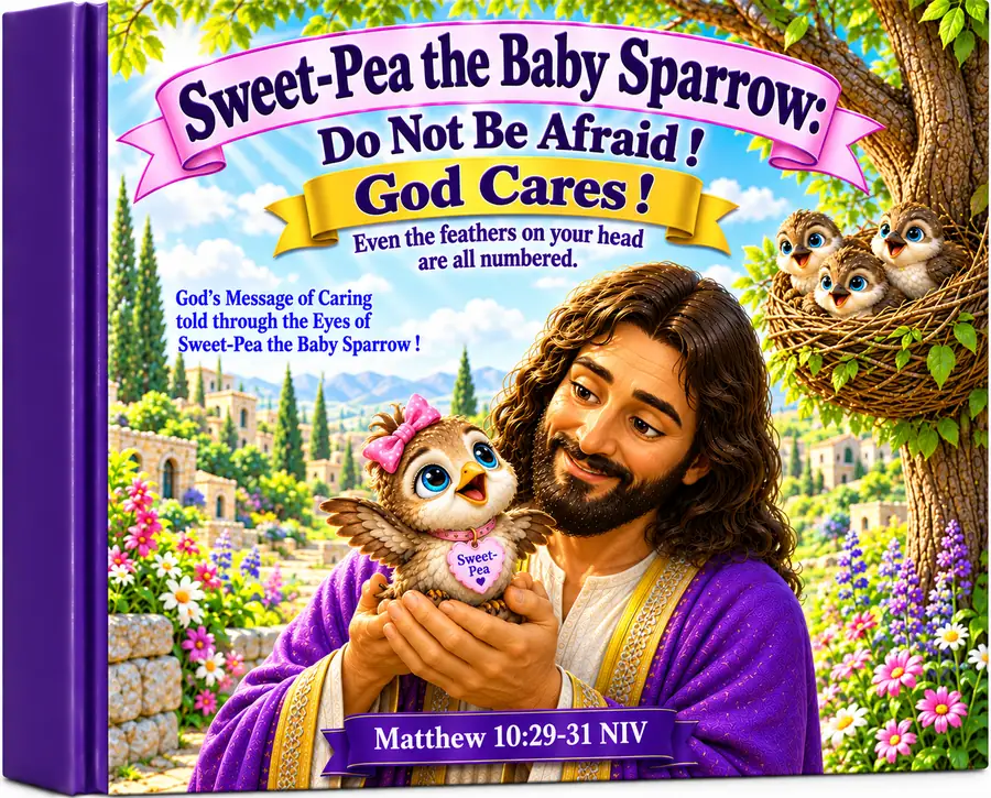 Sweet-Pea the Baby Sparrow: Do Not Be Afraid ! God Cares ! Even the feathers on your head are numbered. book cover